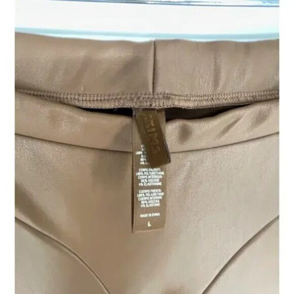 SKIMS Brown Boot Cut Pants L Faux Leather NWOT Jasper Brown - Picture 6 of 6